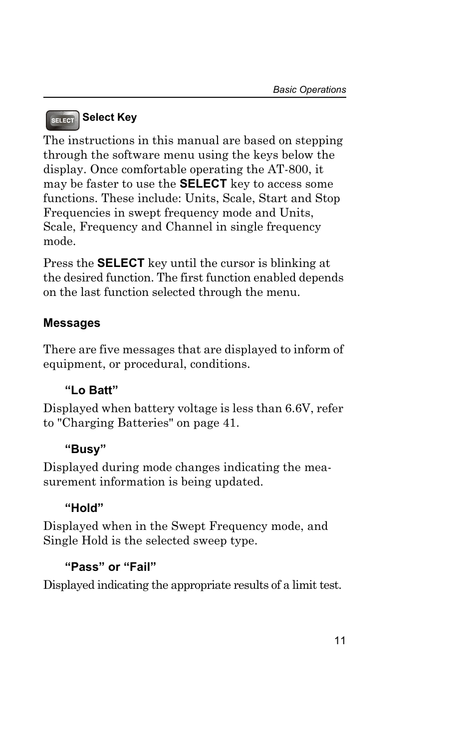 Messages | Bird Technologies AT-800-Manual User Manual | Page 29 / 74