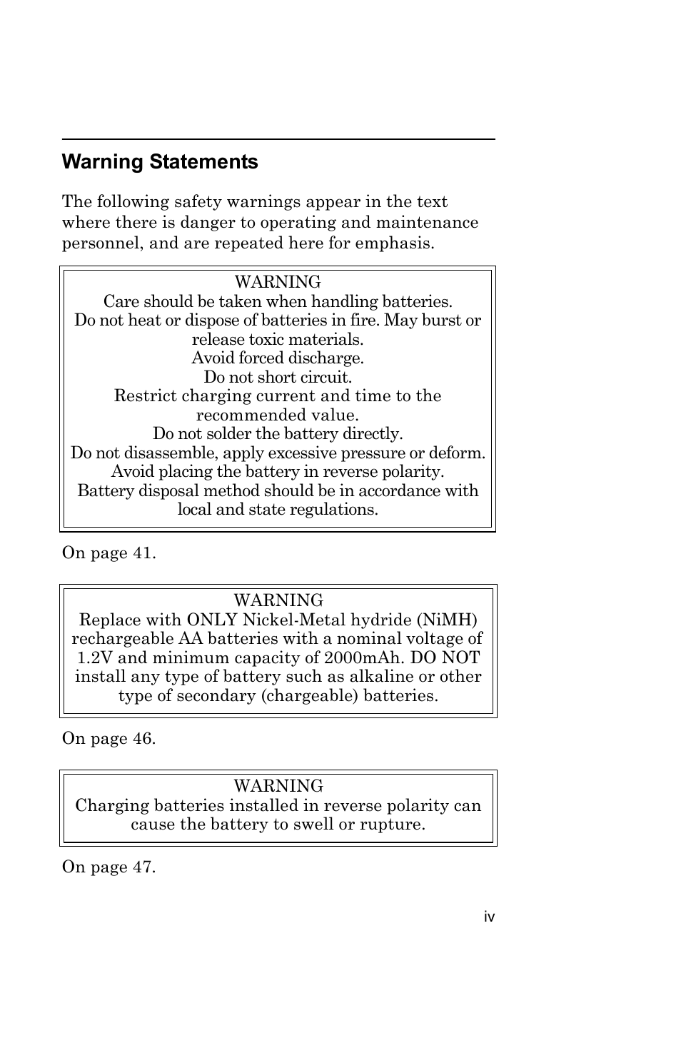 Warning statements | Bird Technologies AT-800-Manual User Manual | Page 5 / 74
