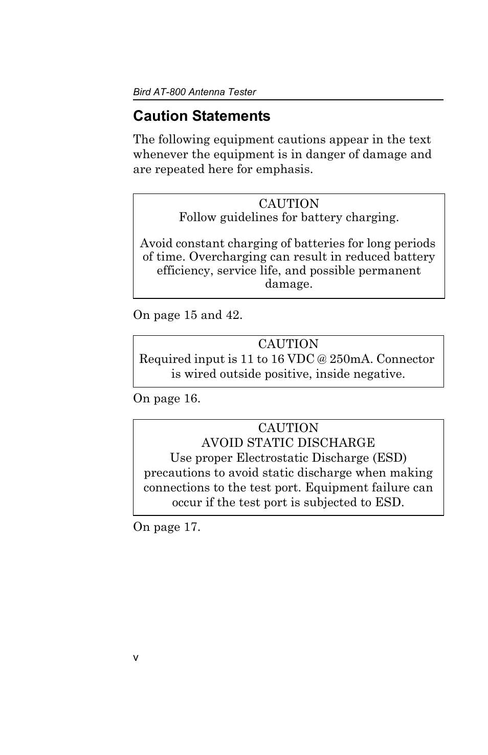 Caution statements | Bird Technologies AT-800-Manual User Manual | Page 6 / 74