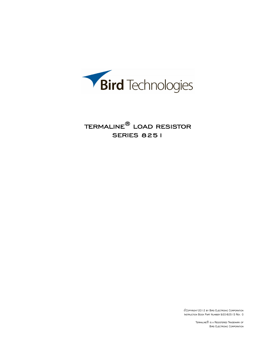 Bird Technologies 8251 Series-Manual User Manual | 30 pages