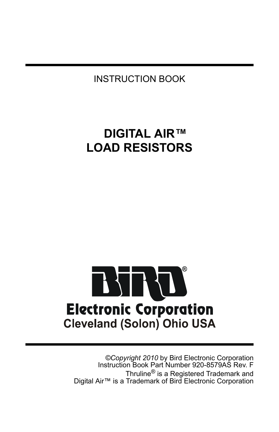 Bird Technologies DA40 UHF Series-Manual User Manual | 47 pages