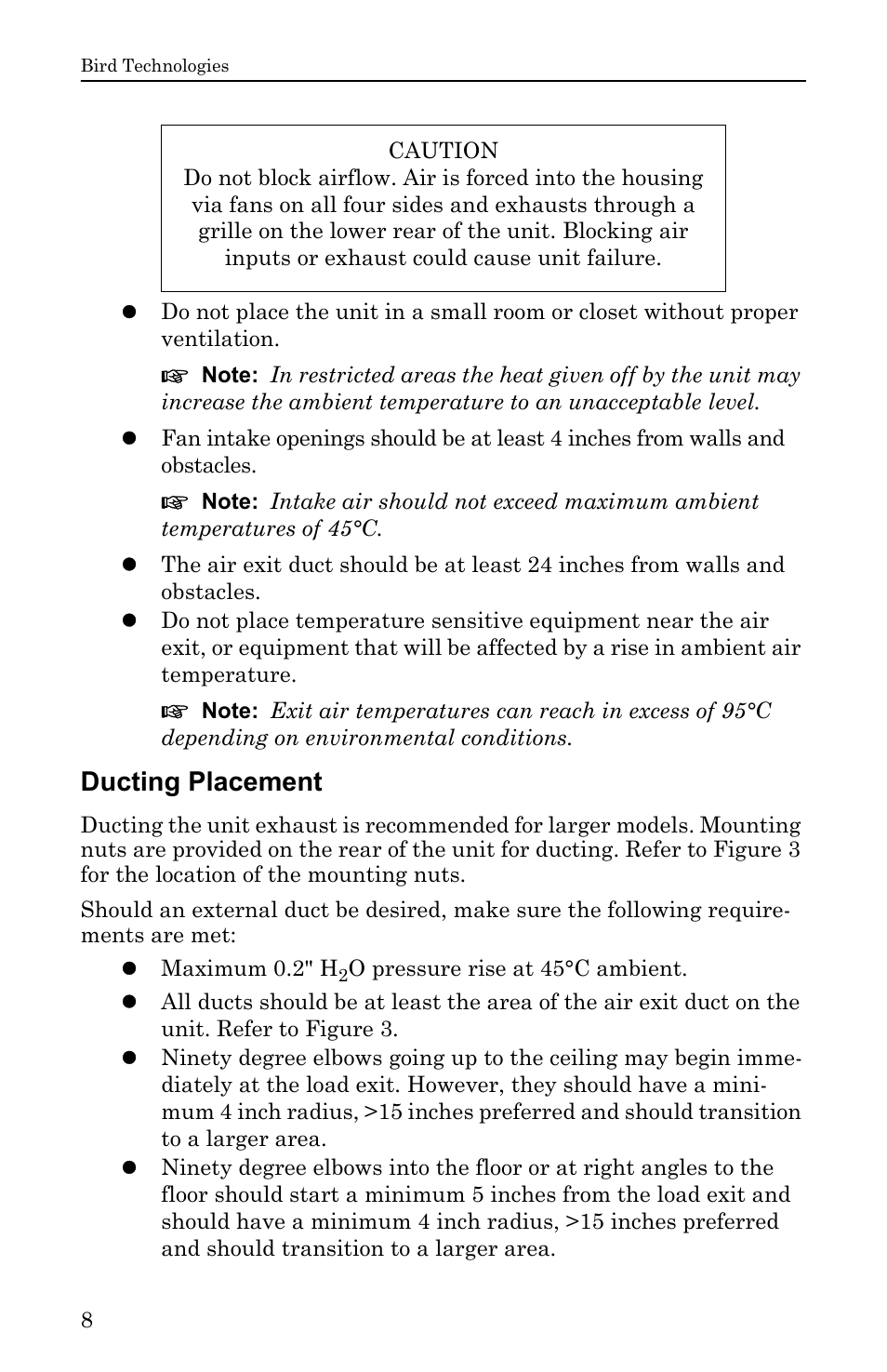 Ducting placement | Bird Technologies DA40 UHF Series-Manual User Manual | Page 22 / 47