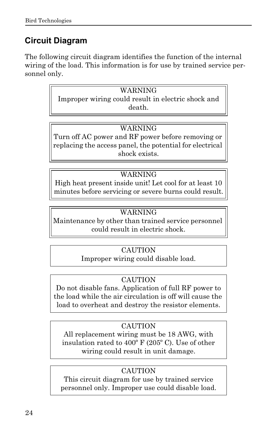 Circuit diagram, D.24 | Bird Technologies DA40 UHF Series-Manual User Manual | Page 38 / 47