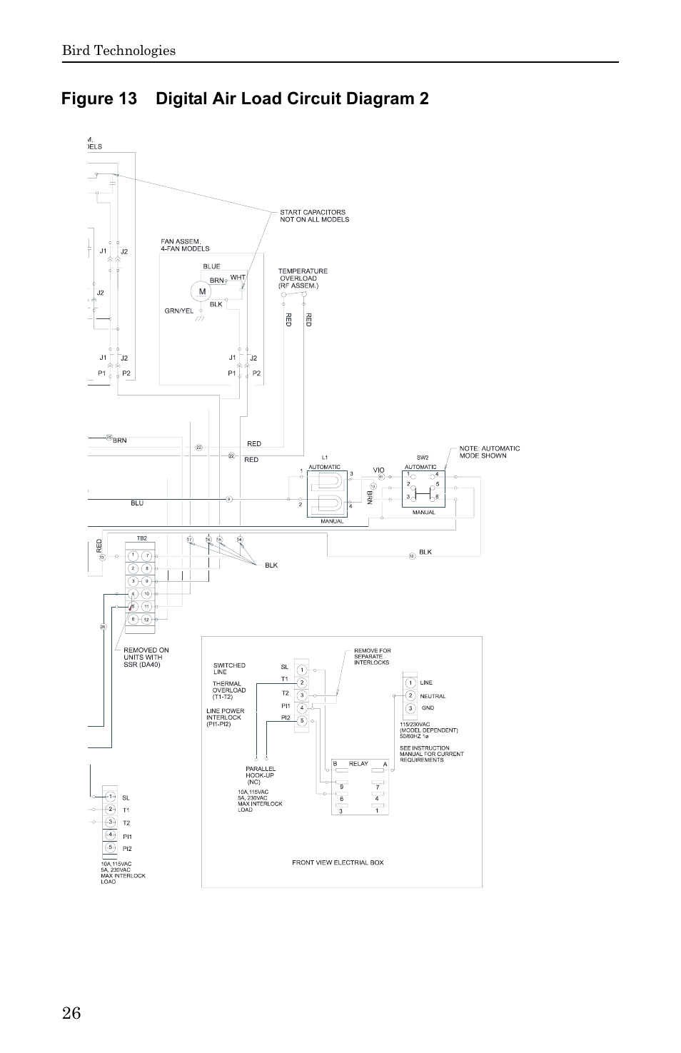 Figure 13 digital air load circuit diagram 2 | Bird Technologies DA40 UHF Series-Manual User Manual | Page 40 / 47