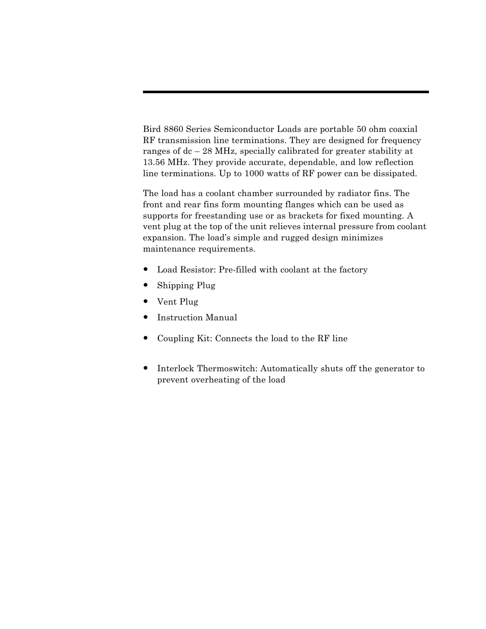 Chapter 1 introduction, Items supplied, Items required but not supplied | Optional accessories, Chapter 1 – introduction, Introduction | Bird Technologies 8865SC13-Manual User Manual | Page 11 / 28