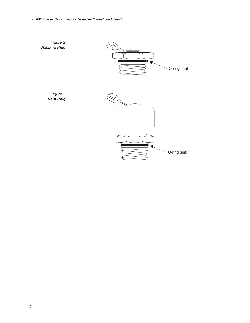 Figure 2 shipping plug, Figure 3 vent plug | Bird Technologies 8921SC13-Manual User Manual | Page 14 / 28