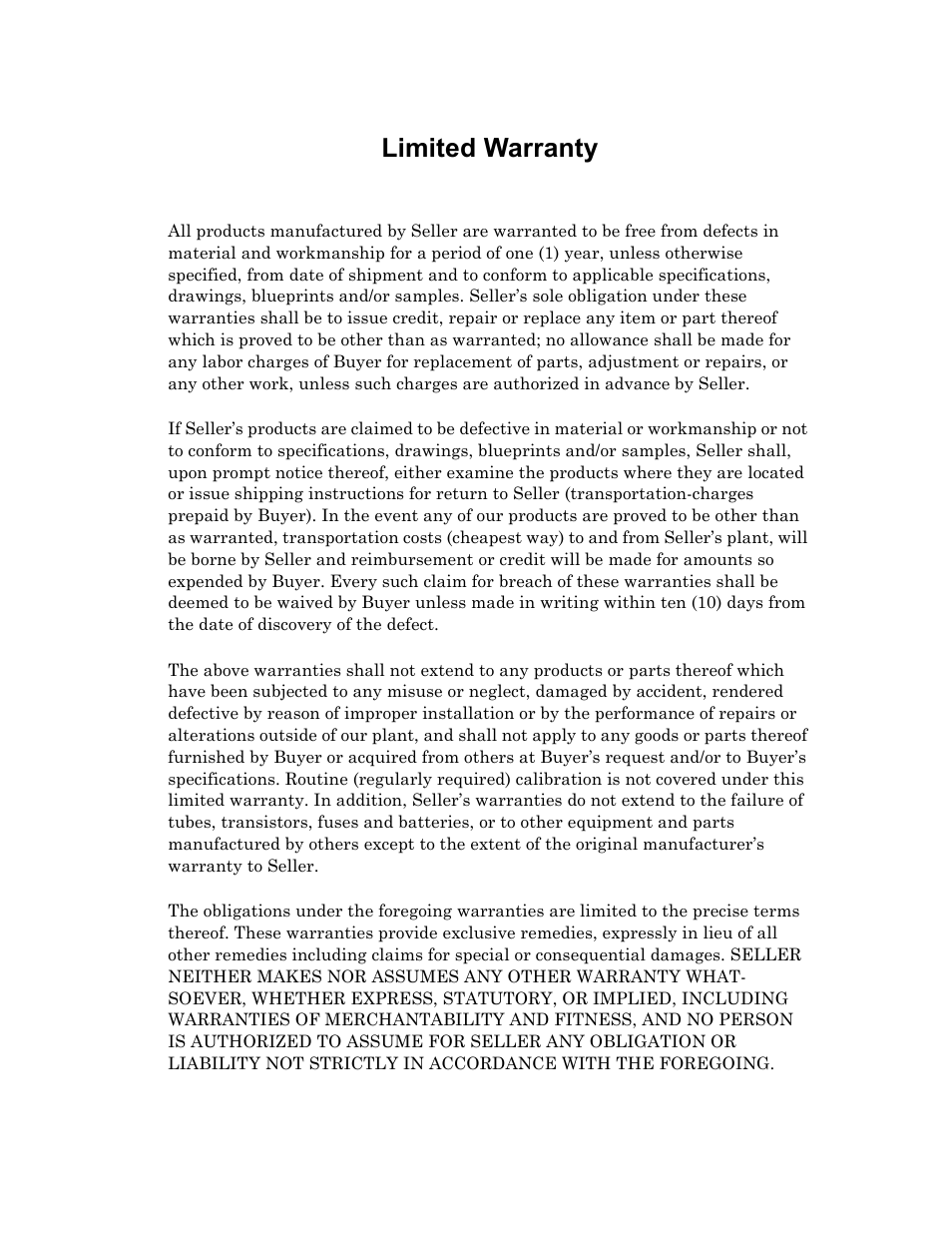 Limited warranty | Bird Technologies 8921SC13-Manual User Manual | Page 28 / 28