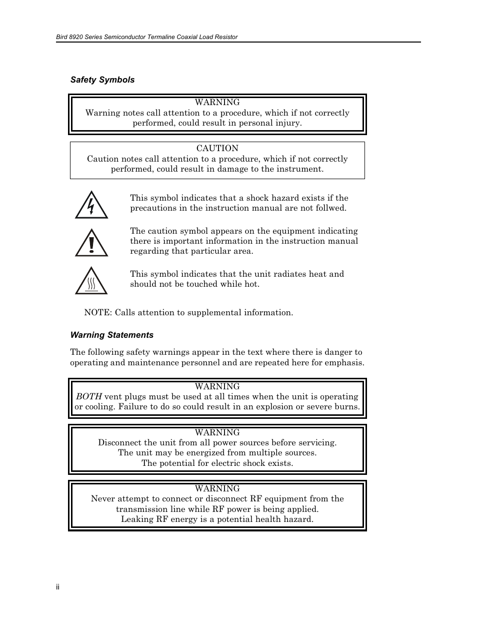Bird Technologies 8921SC13-Manual User Manual | Page 4 / 28