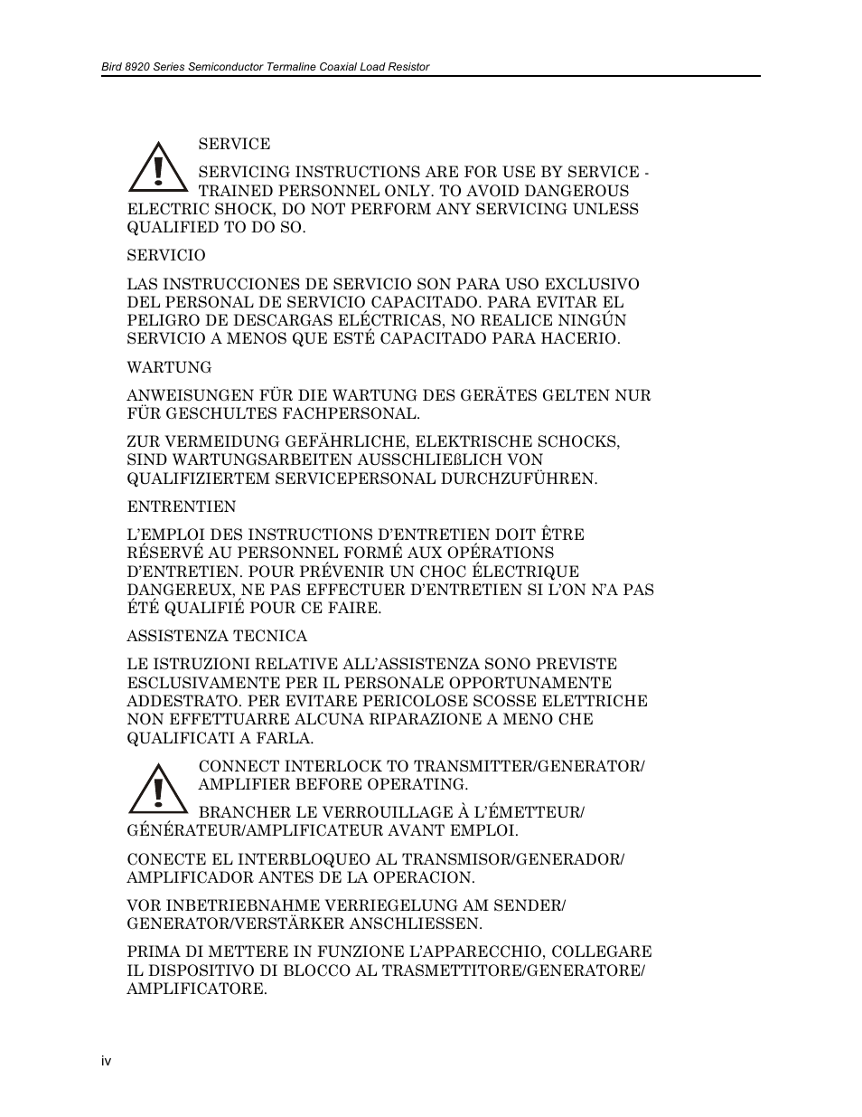 Bird Technologies 8921SC13-Manual User Manual | Page 6 / 28