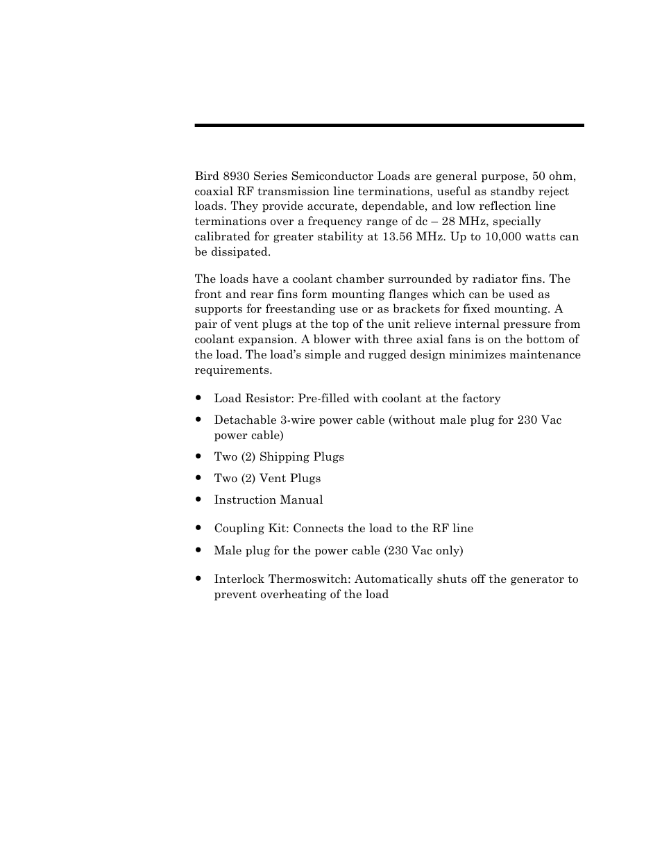 Chapter 1 introduction, Items supplied, Items required but not supplied | Optional accessories, Chapter 1 – introduction, Introduction | Bird Technologies 8931-230SC13-Manual User Manual | Page 11 / 34