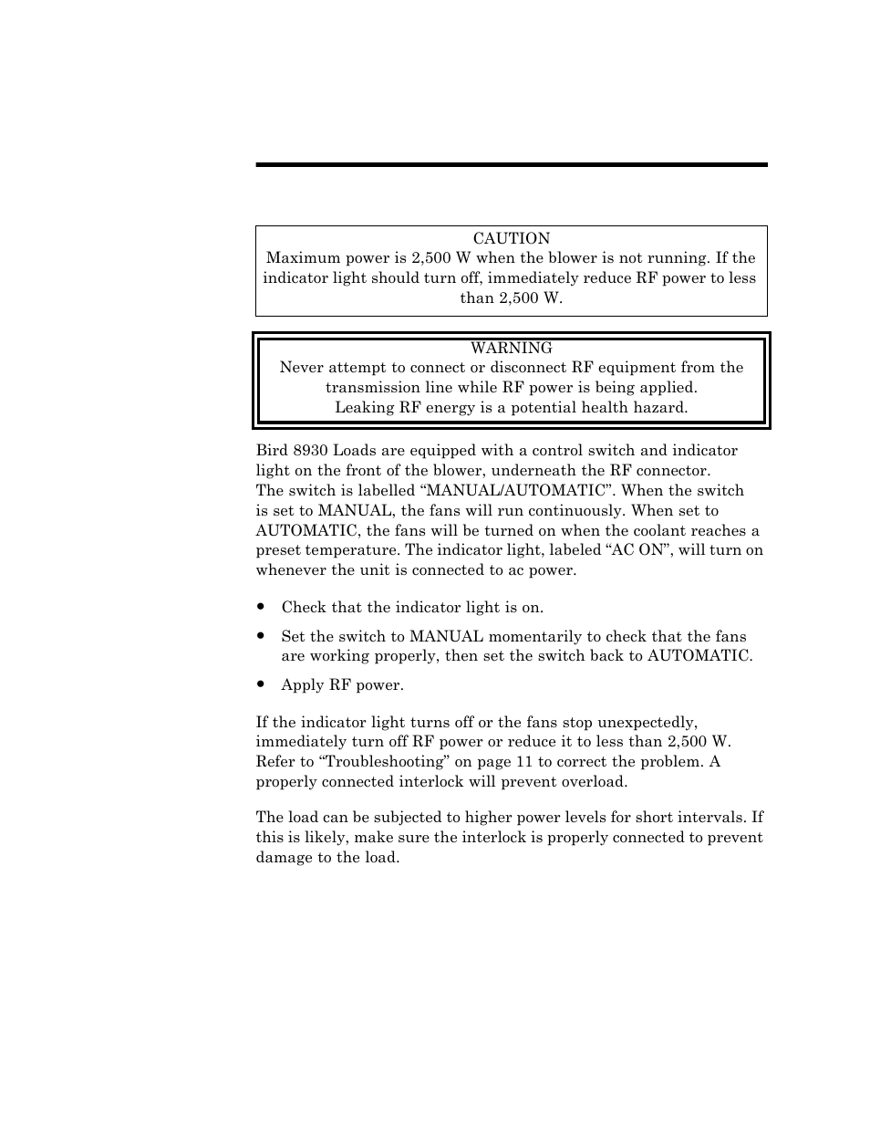 Chapter 4 operating instructions, Blower controls, Normal operation | Operation under abnormal conditions, To chapter 4 – operating, Instructions, Operating instructions | Bird Technologies 8931-230SC13-Manual User Manual | Page 19 / 34