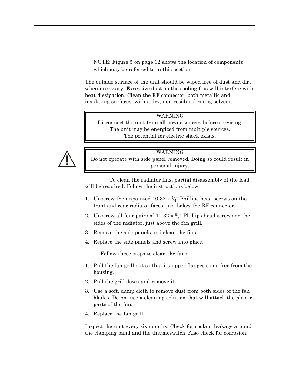 Maintenance, Cleaning, Inspection | Bird Technologies 8931-230SC13-Manual User Manual | Page 23 / 34