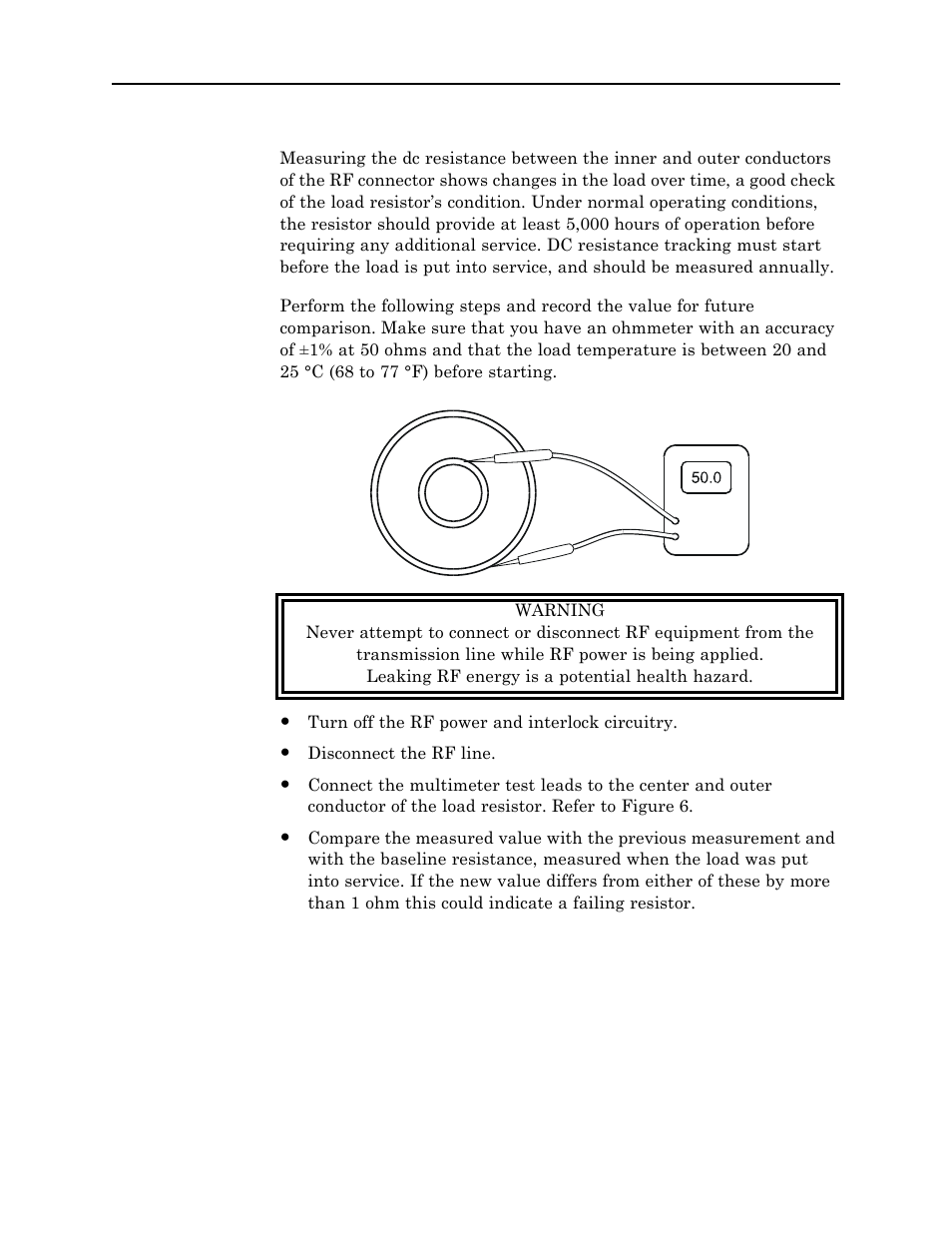 Dc resistance, Figure 6 measuring resistance | Bird Technologies 8931-230SC13-Manual User Manual | Page 24 / 34