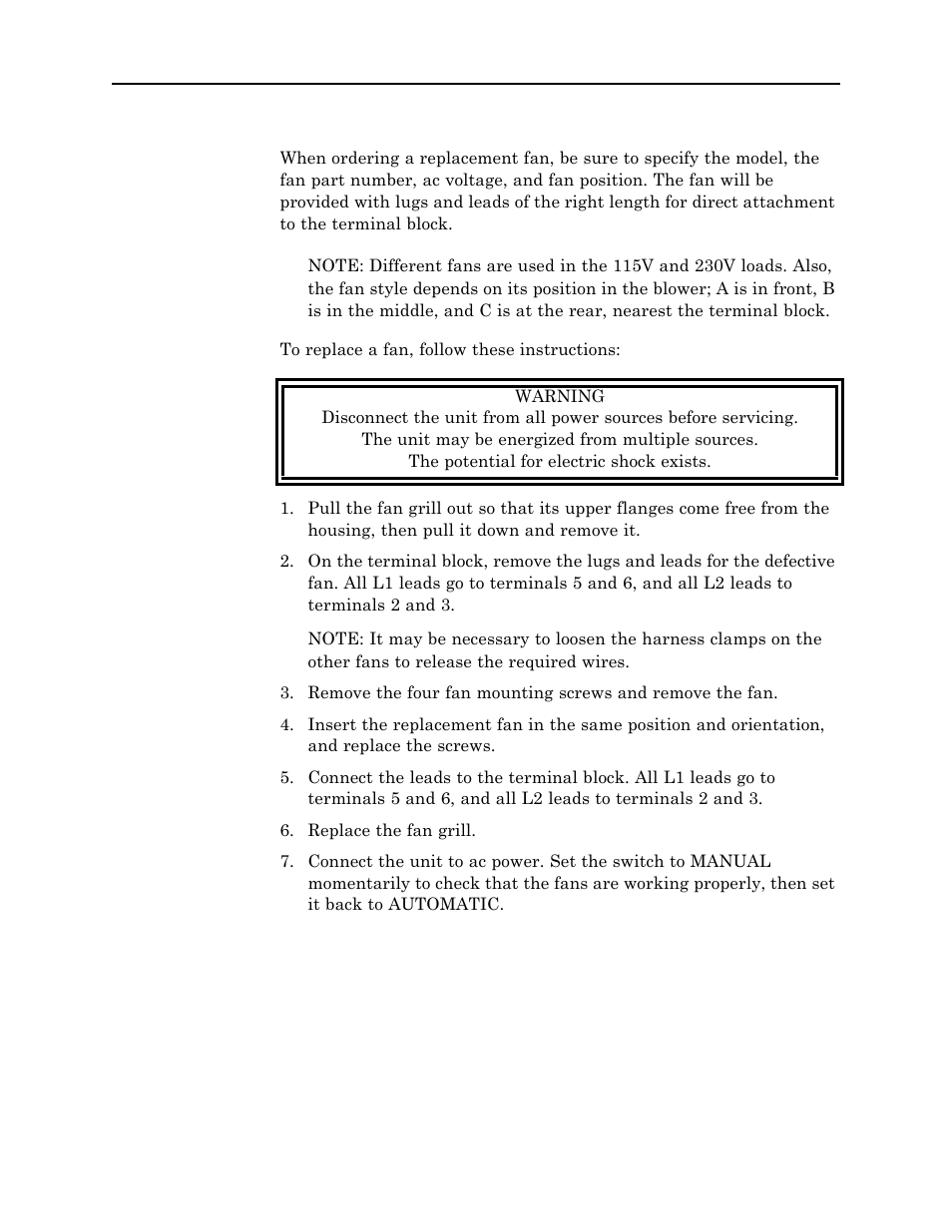 Fans | Bird Technologies 8931-230SC13-Manual User Manual | Page 29 / 34