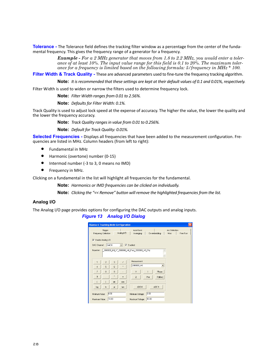 Analog i/o, Figure 13 analog i/o dialog | Bird Technologies BDS-Manual User Manual | Page 42 / 98