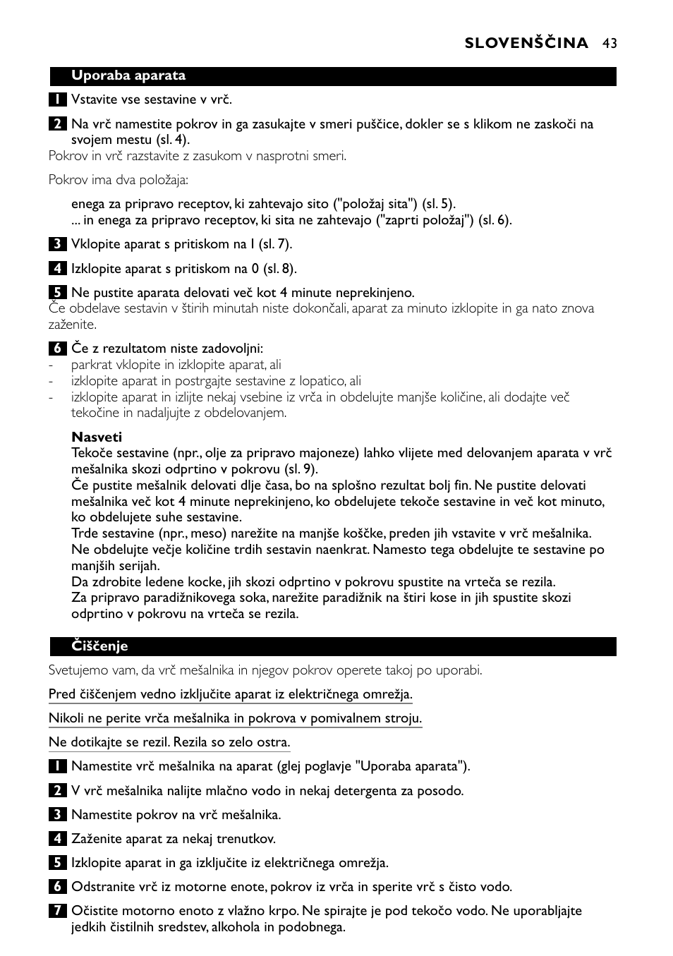Philips HR1700 User Manual | Page 43 / 56