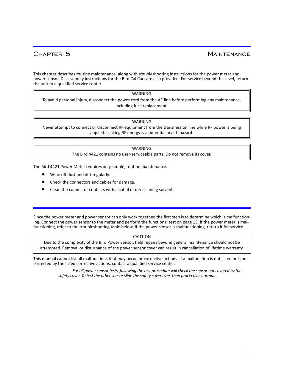 Chapter 5 maintenance | Bird Technologies SCC7 Series-Manual User Manual | Page 25 / 45
