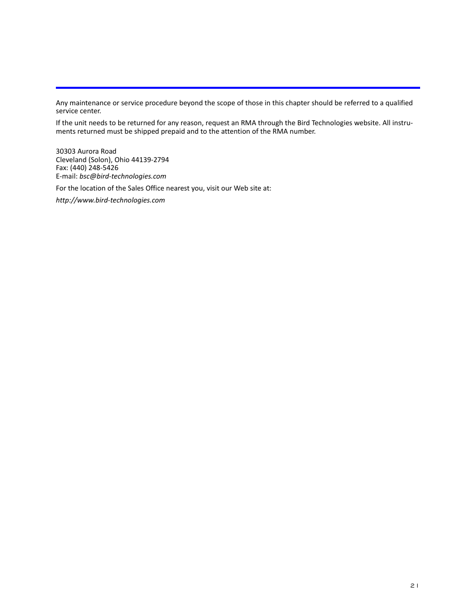 Bird Technologies SCC7 Series-Manual User Manual | Page 35 / 45