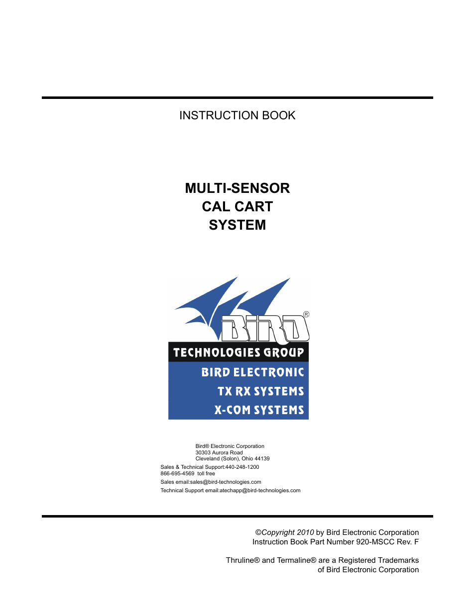 Bird Technologies MSCC7 Series-Manual User Manual | 35 pages