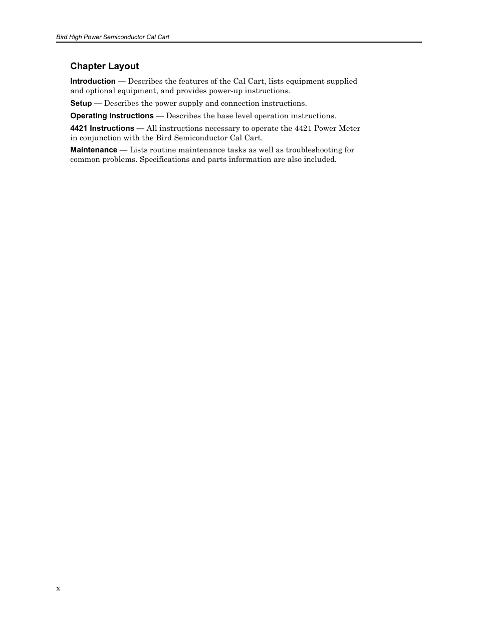 Chapter layout | Bird Technologies SCC8 Series-Manual User Manual | Page 12 / 47