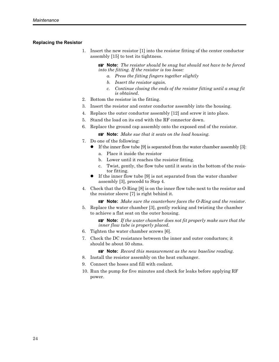 Replacing the resistor | Bird Technologies SCC8 Series-Manual User Manual | Page 38 / 47