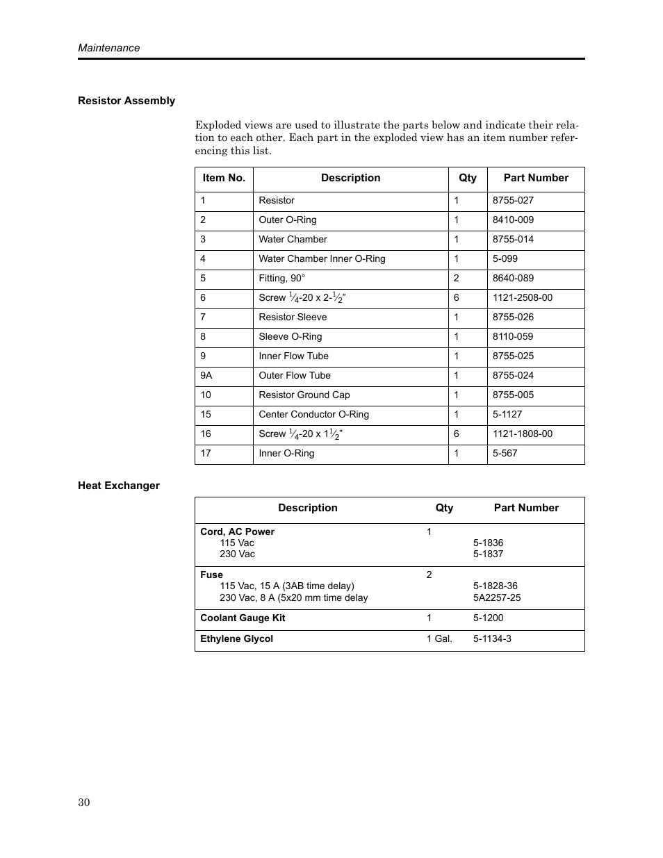Resistor assembly, Heat exchanger, Resistor assembly heat exchanger | Bird Technologies SCC8 Series-Manual User Manual | Page 44 / 47