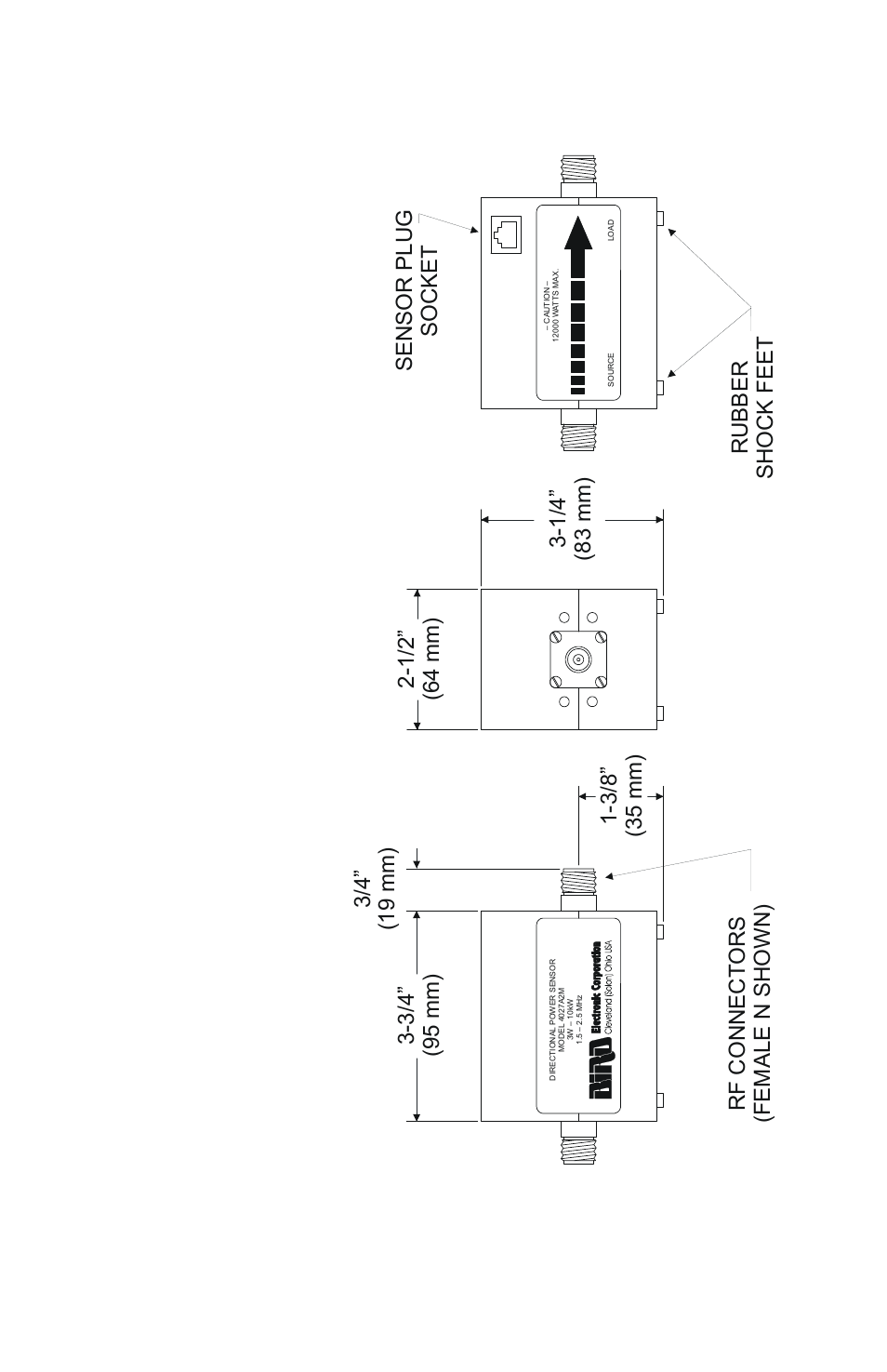 Se nsor plug socket rubber shock feet | Bird Technologies 4027A Series-Manual User Manual | Page 5 / 6