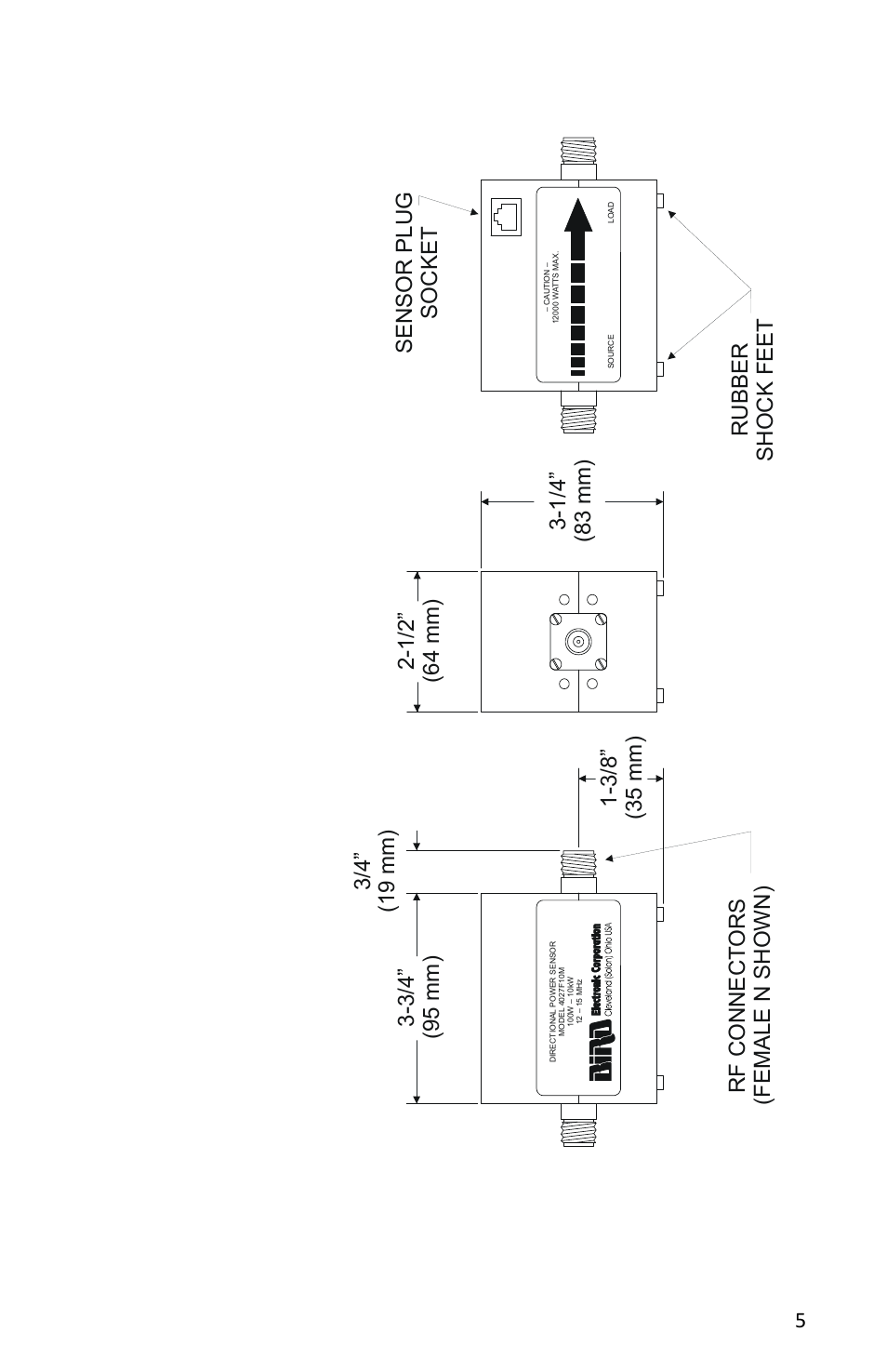 Se nsor plug socket rubber shock feet | Bird Technologies 4027F Series-Manual User Manual | Page 5 / 6