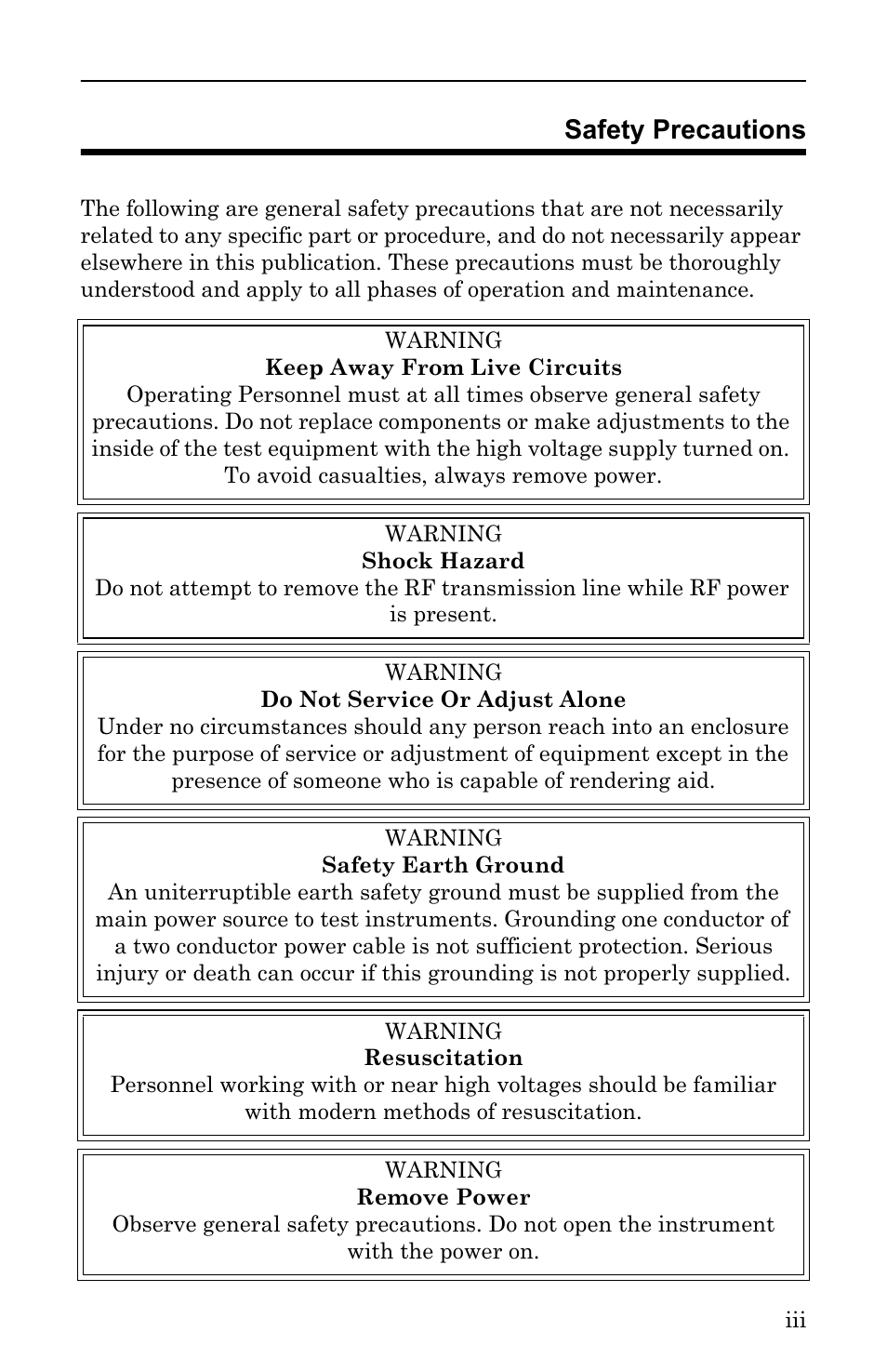 Safety precautions | Bird Technologies ACM Series-Manual User Manual | Page 3 / 40