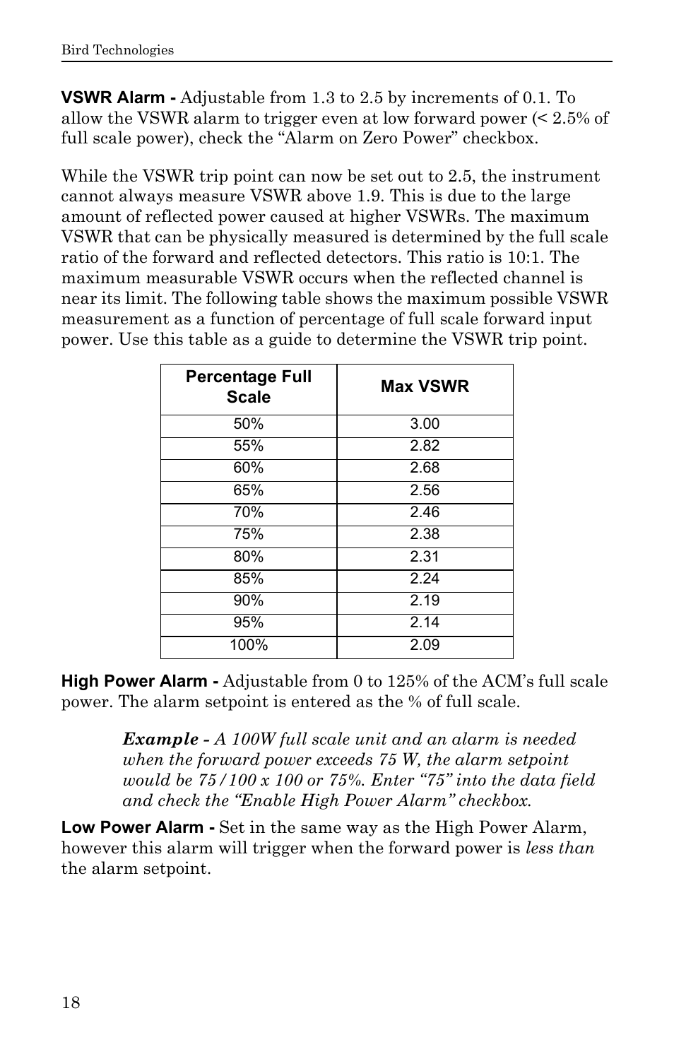 Bird Technologies ACM Series-Manual User Manual | Page 30 / 40