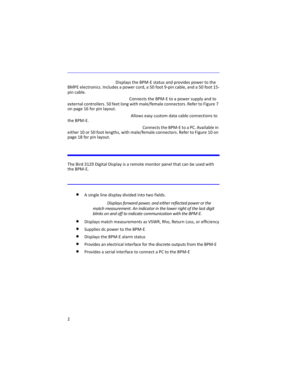 Optional items available, Digital display, Features | Bird Technologies 3129 Display User Manual | Page 18 / 72