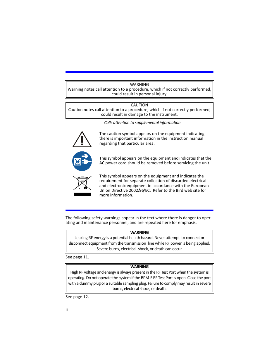 Bird Technologies 3129 Display User Manual | Page 4 / 72