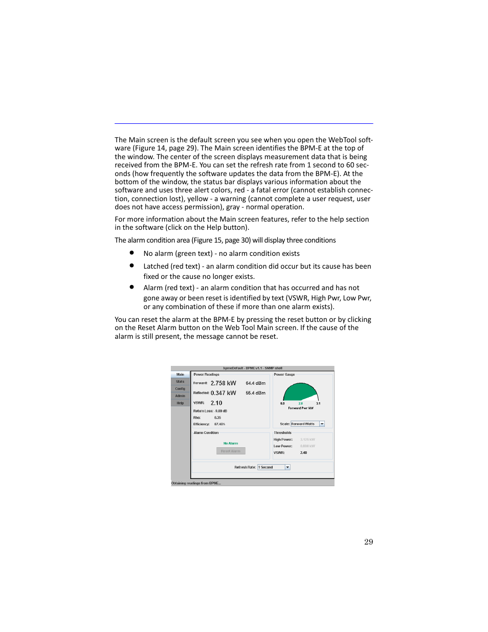 Main screen | Bird Technologies 3129 Display User Manual | Page 45 / 72