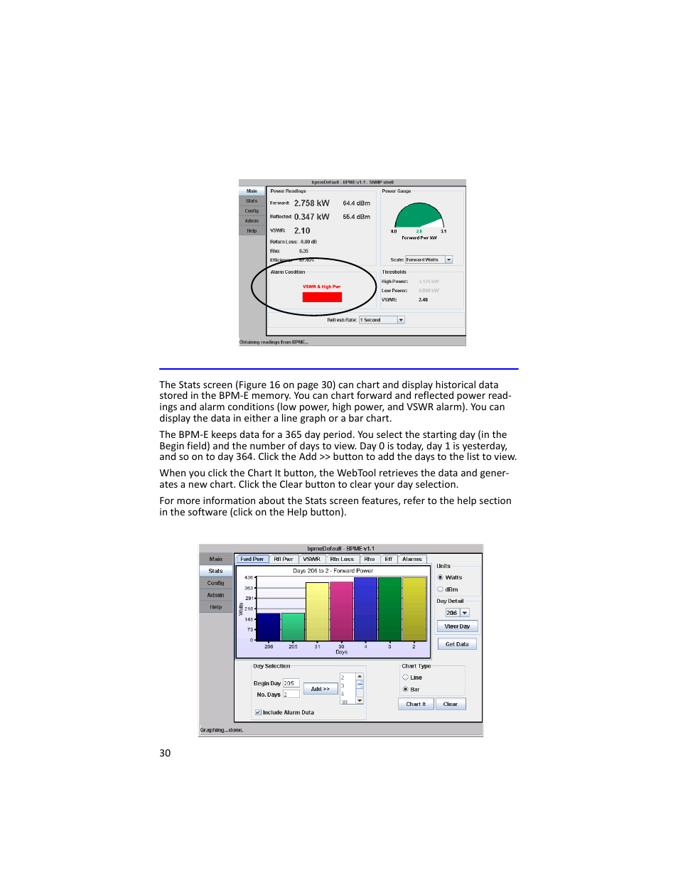 Stats screen | Bird Technologies 3129 Display User Manual | Page 46 / 72