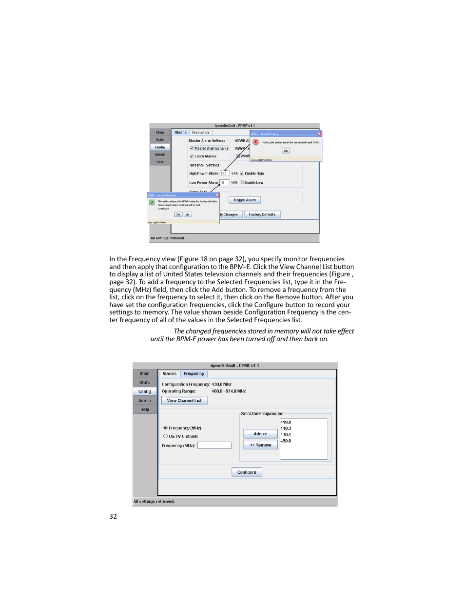 Frequency tab | Bird Technologies 3129 Display User Manual | Page 48 / 72