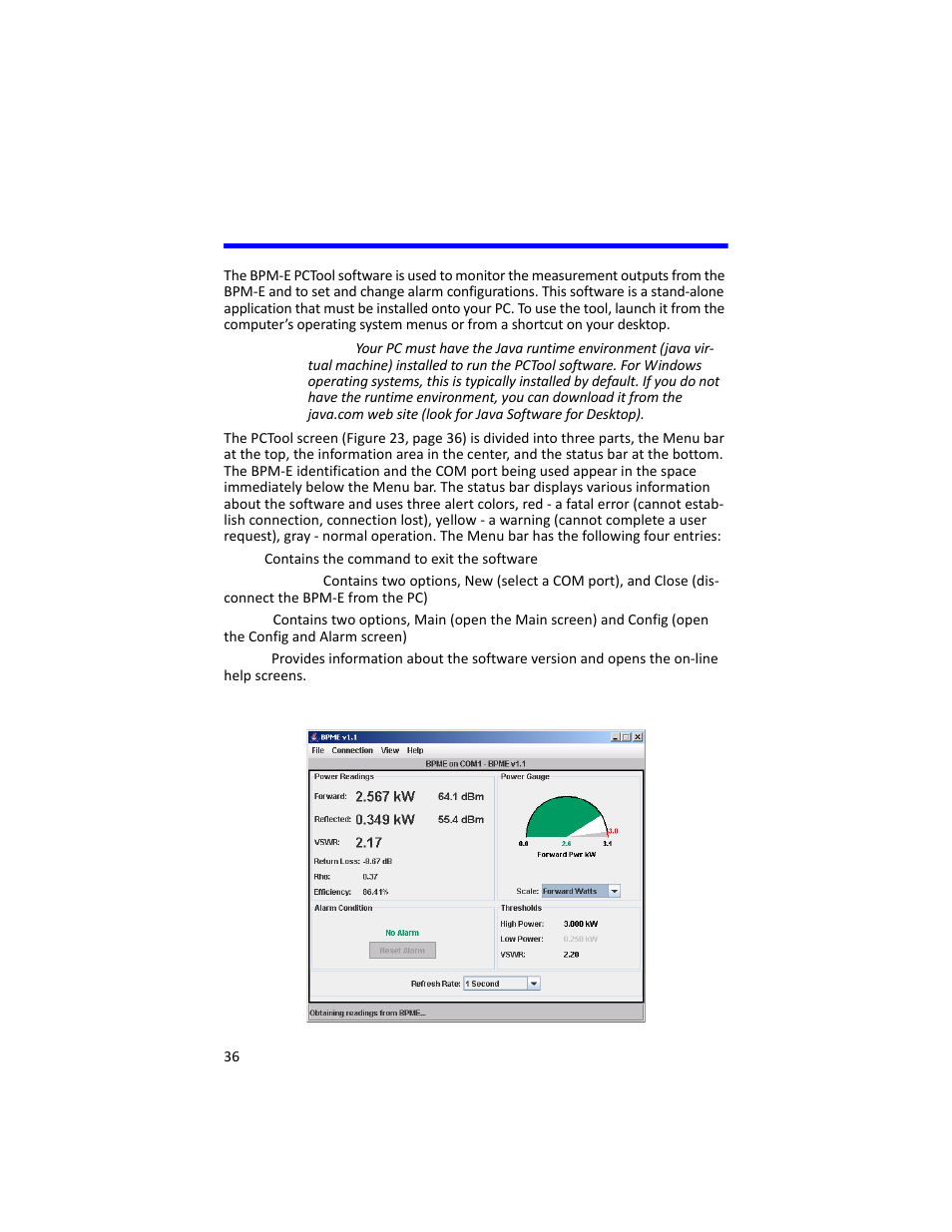 Pctool software | Bird Technologies 3129 Display User Manual | Page 52 / 72