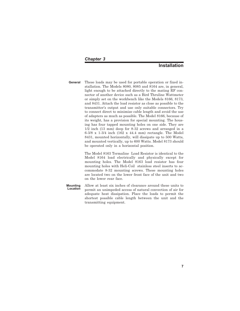 Installation | Bird Technologies 8000 Series User Manual | Page 15 / 24