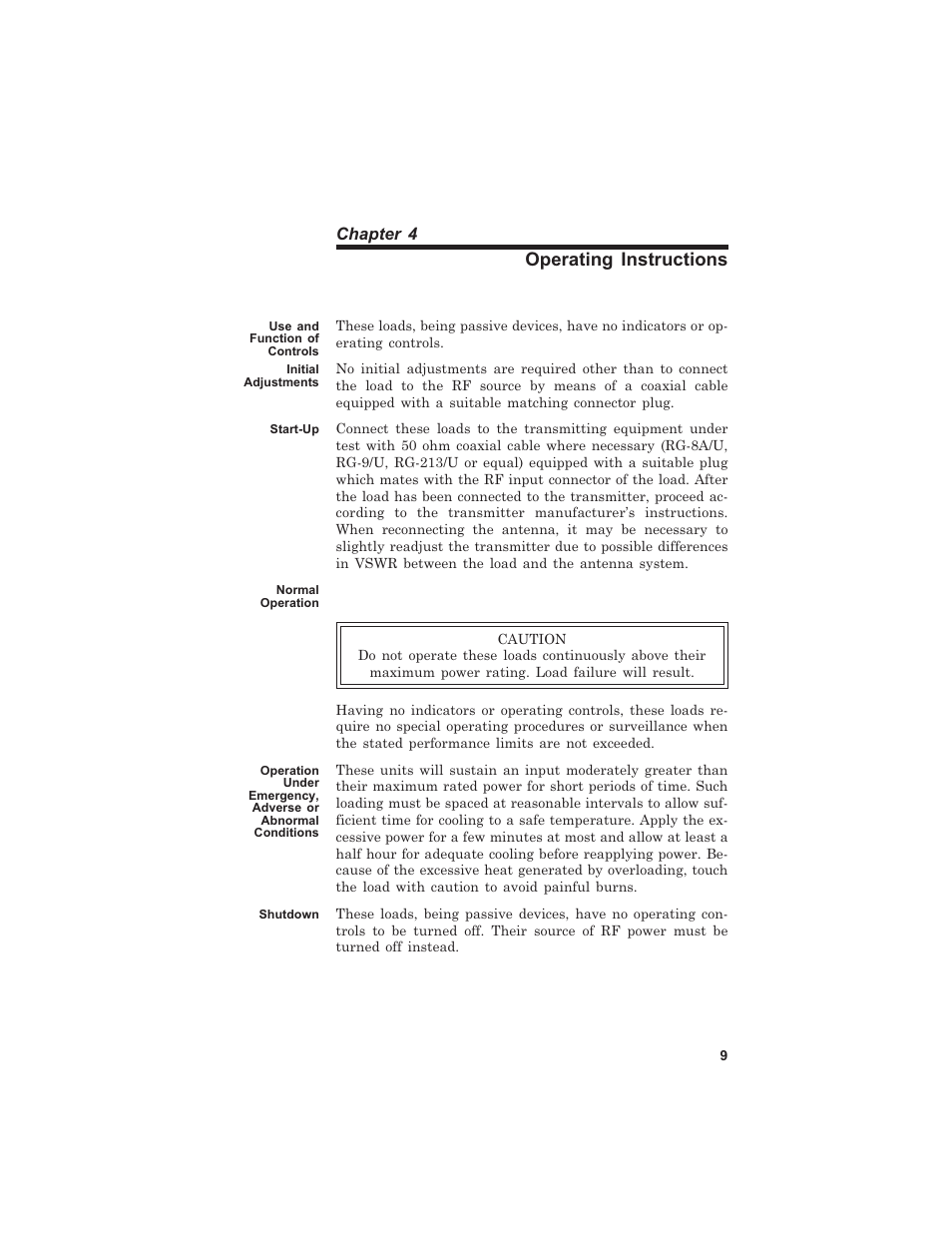 Operating instructions, Chapter 4 | Bird Technologies 8000 Series User Manual | Page 17 / 24
