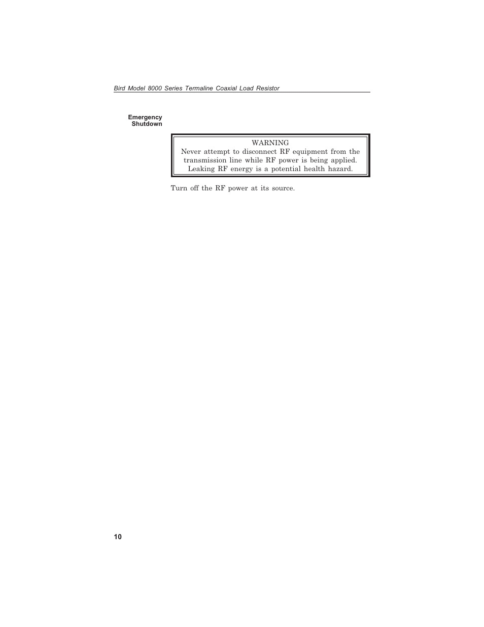 Bird Technologies 8000 Series User Manual | Page 18 / 24