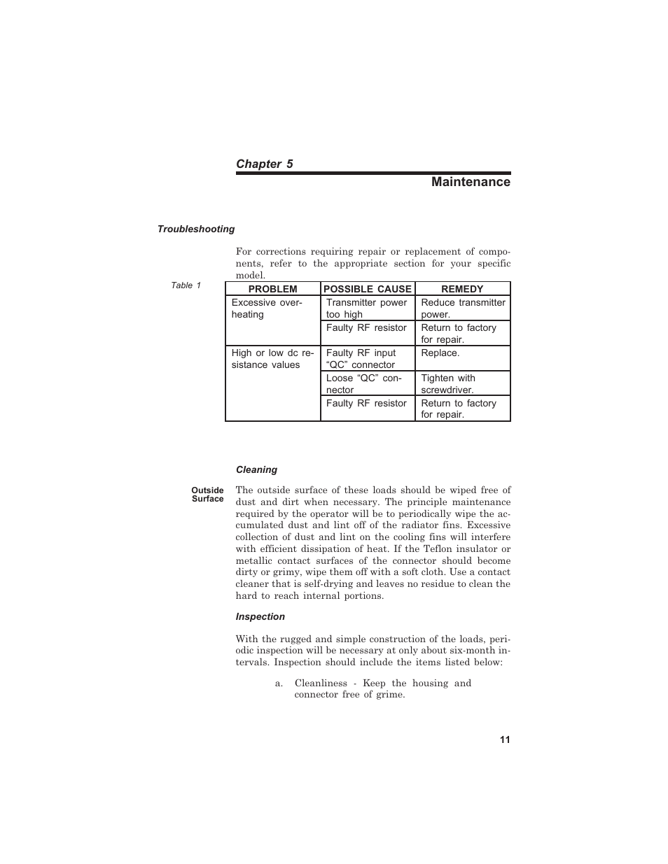 Maintenance | Bird Technologies 8000 Series User Manual | Page 19 / 24