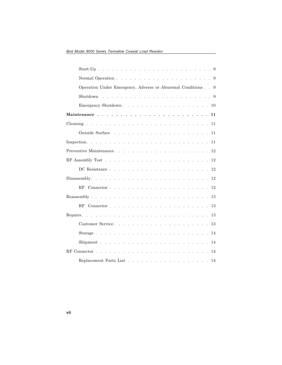 Bird Technologies 8000 Series User Manual | Page 8 / 24