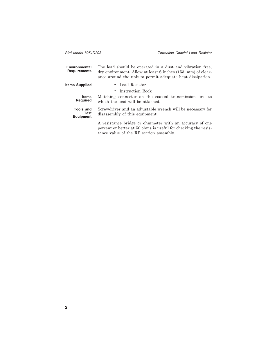 Bird Technologies 8251D208 User Manual | Page 14 / 32