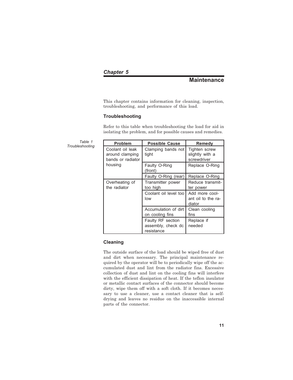 Maintenance | Bird Technologies 8251D208 User Manual | Page 23 / 32