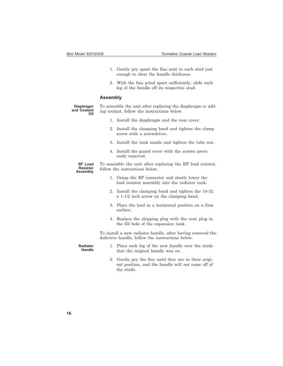 Bird Technologies 8251D208 User Manual | Page 28 / 32