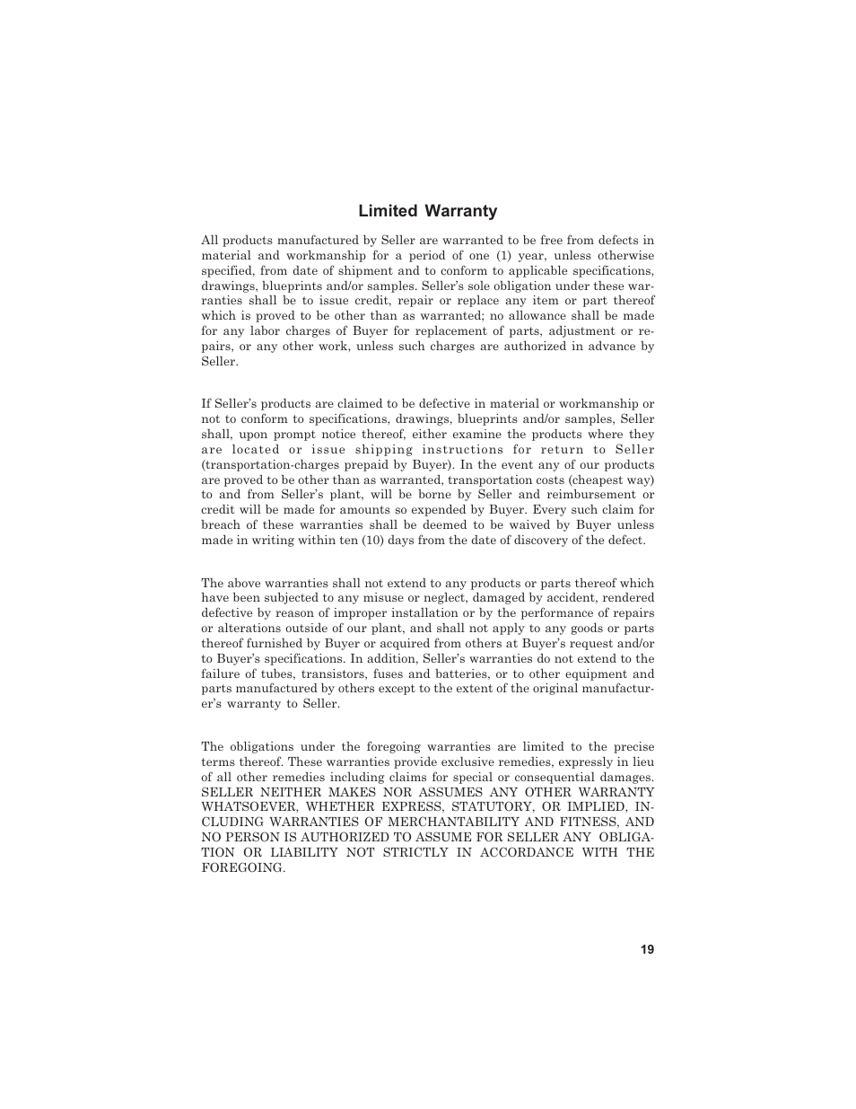 Limited warranty | Bird Technologies 8251D208 User Manual | Page 31 / 32