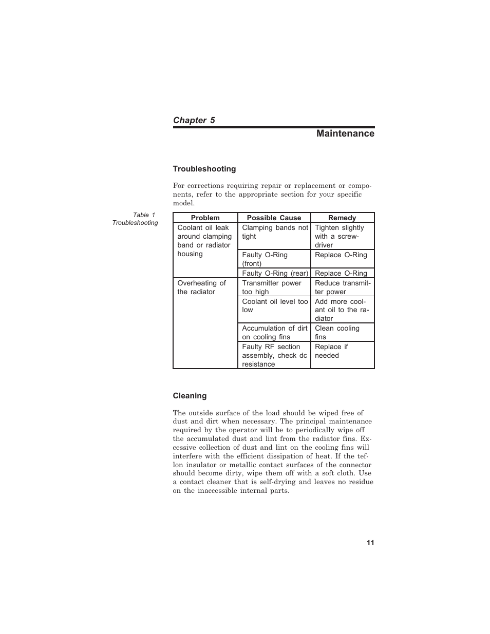 Maintenance | Bird Technologies 8255 User Manual | Page 23 / 32