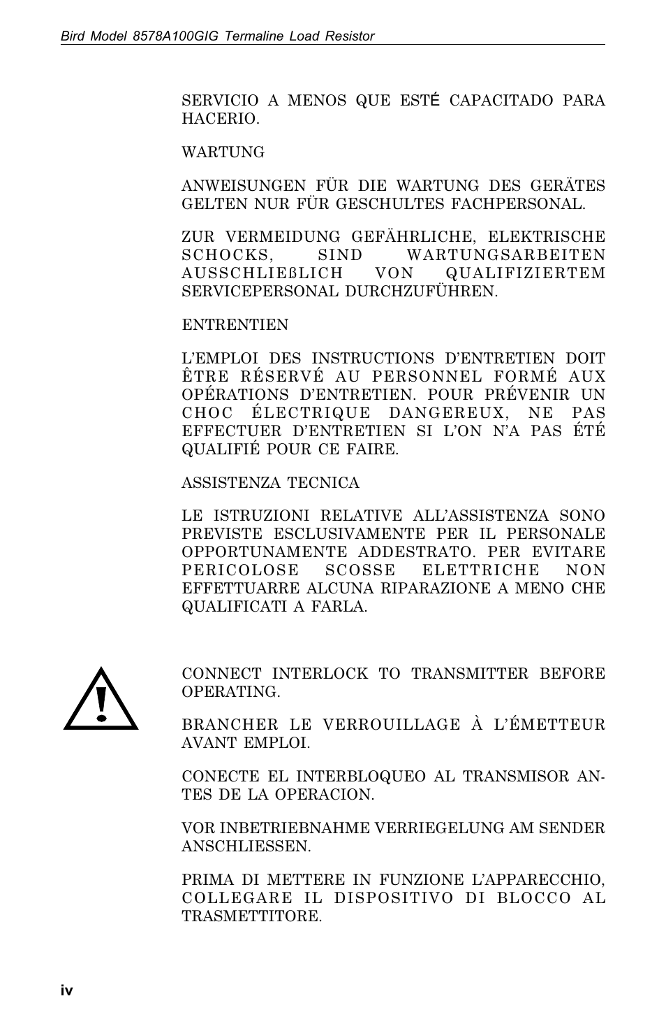 Bird Technologies 8578A100GIG User Manual | Page 6 / 29