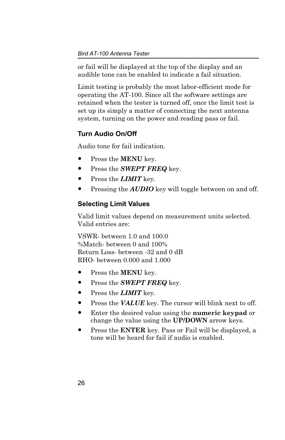 Bird Technologies AT100 User Manual | Page 36 / 55