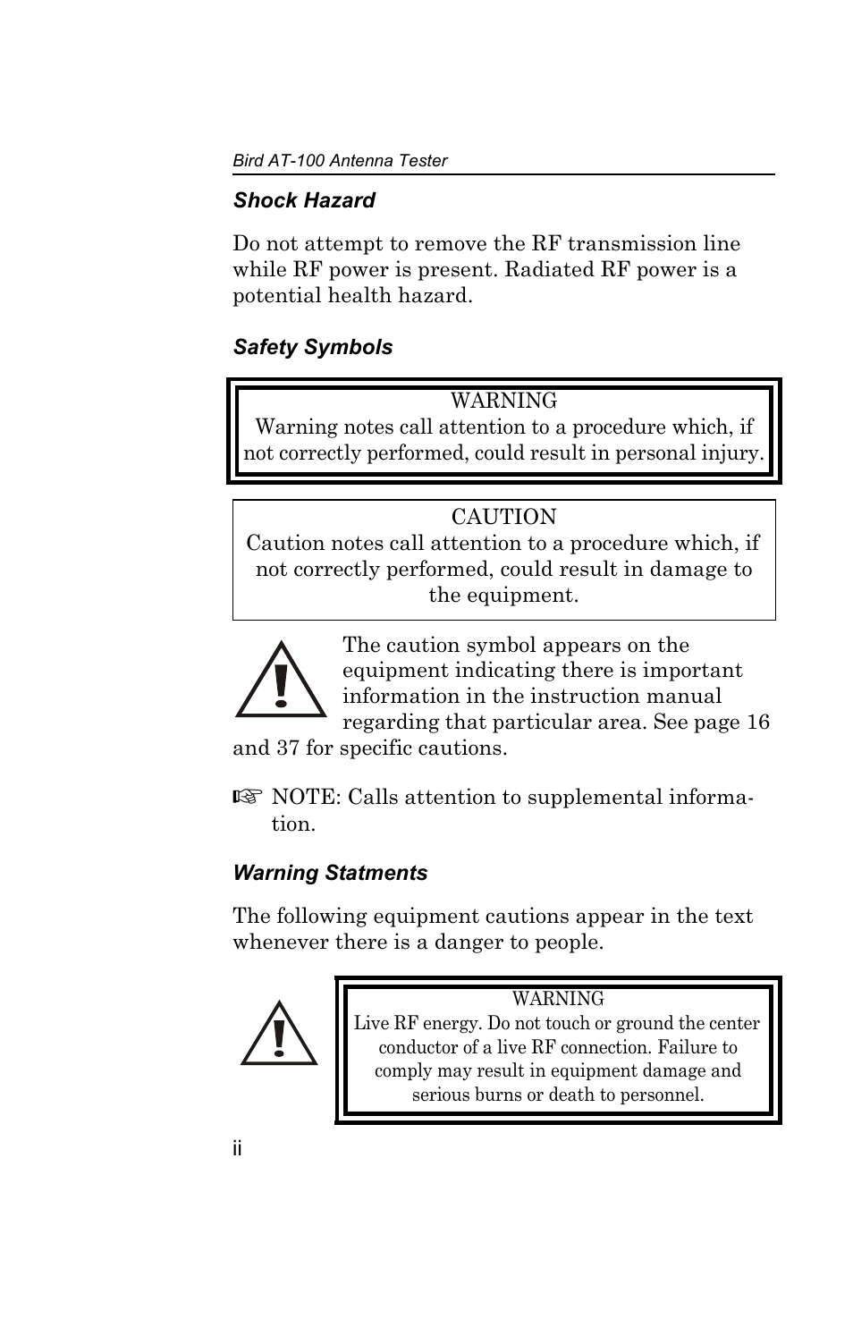 Bird Technologies AT100 User Manual | Page 4 / 55