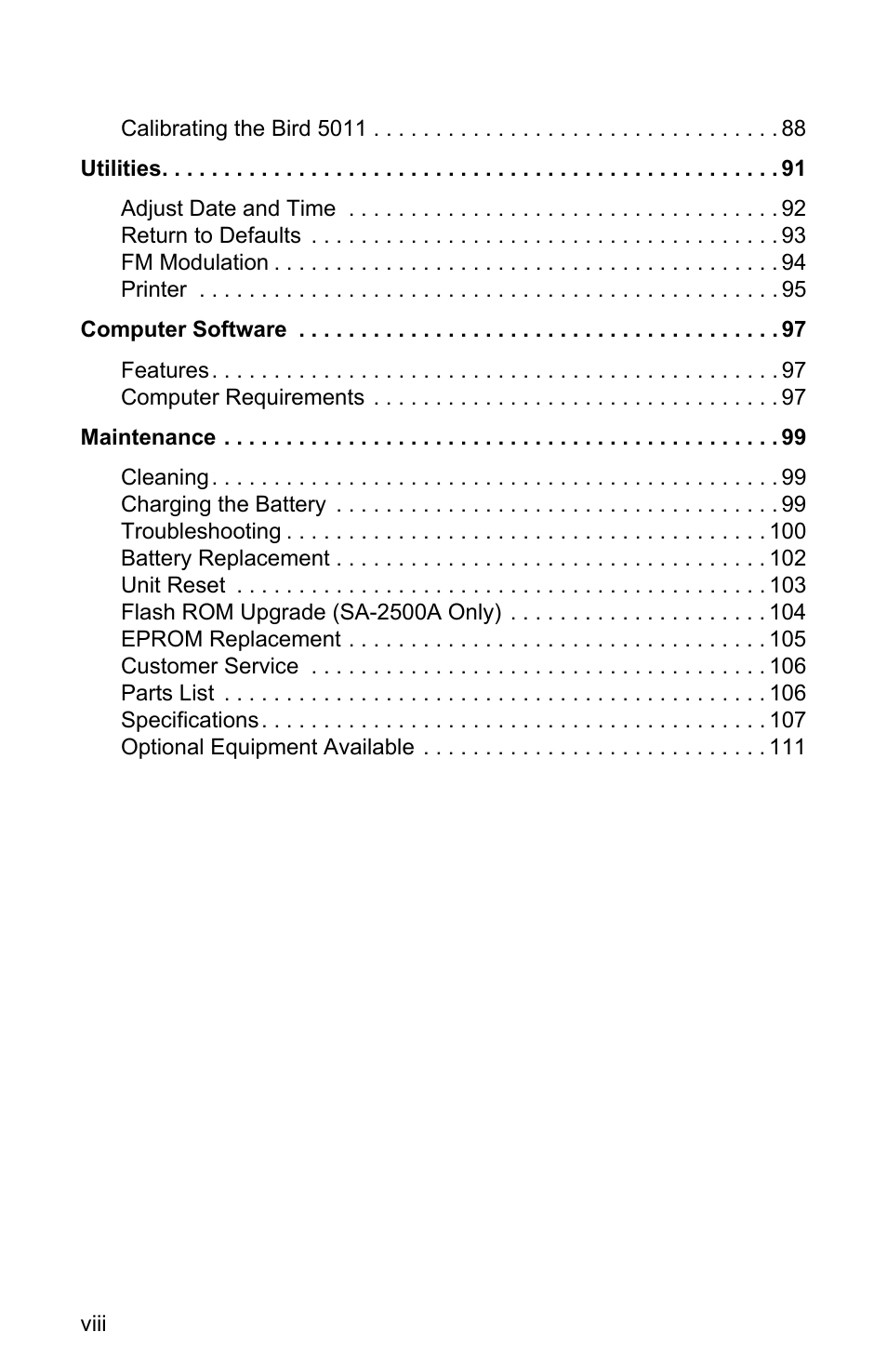 Bird Technologies SA-4000 User Manual | Page 10 / 124